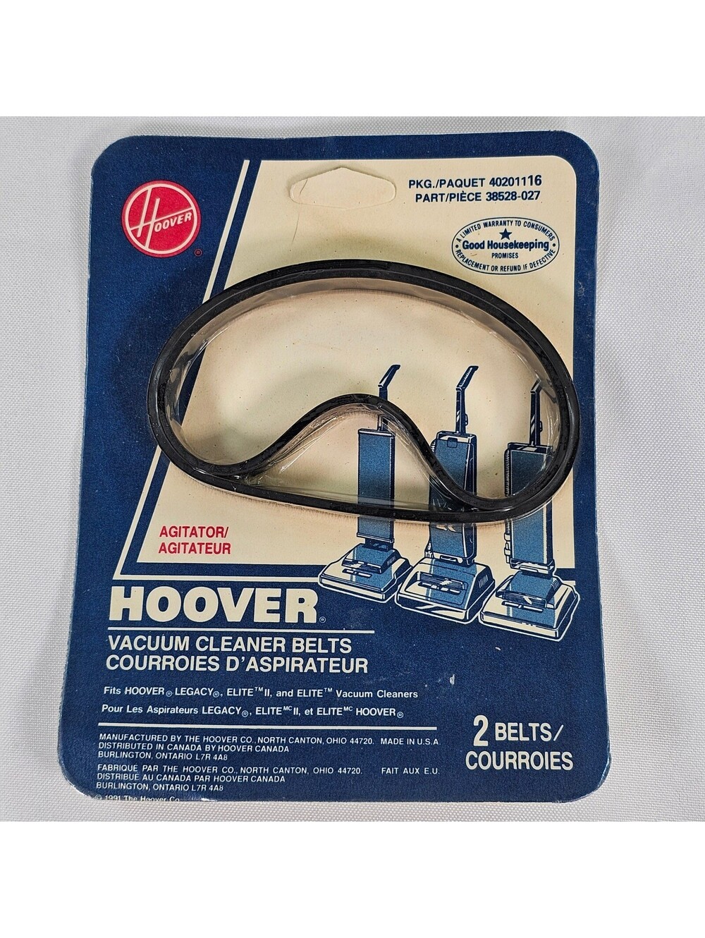 Hoover Vacuum Cleaner Belts 2-Pack 38528-027 Legacy Elite II Elite Agitator Belt